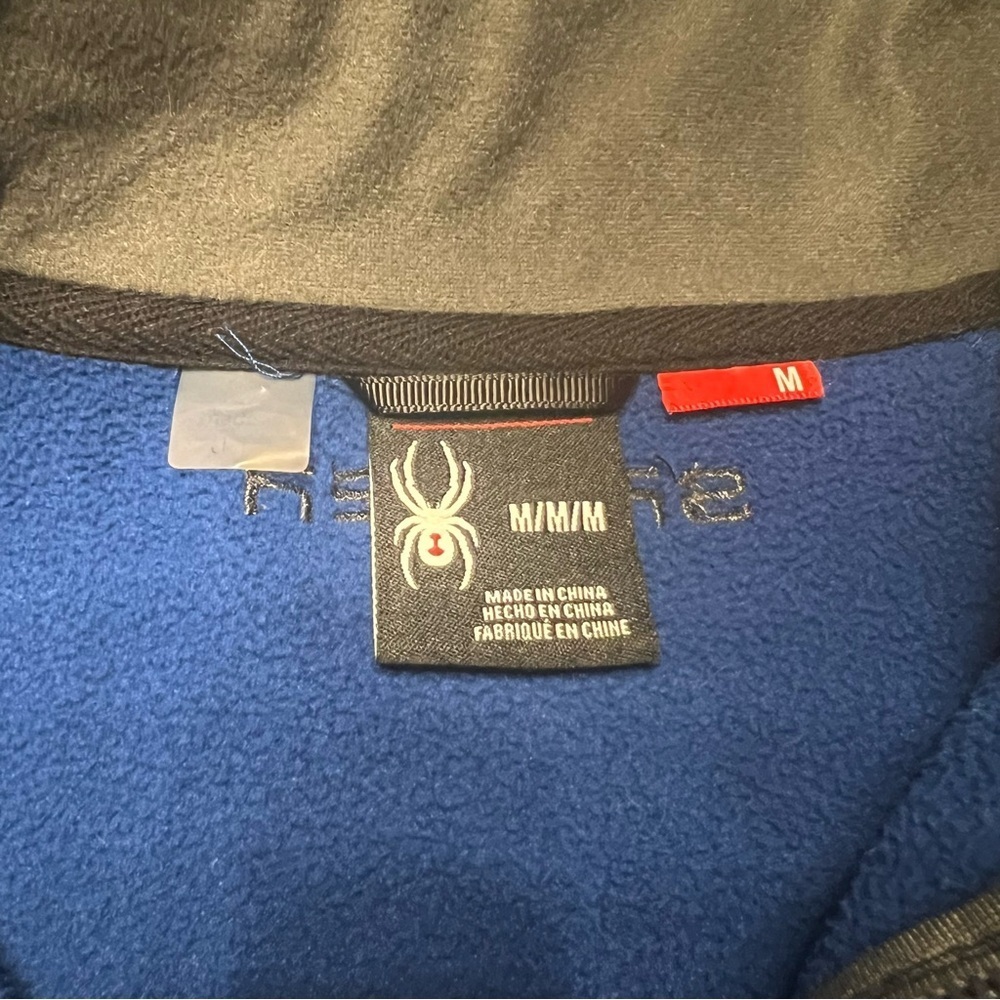 SPYDER Foremost Full Zip Medium Weight Sweater Jacket in Blue/Gray Size Medium - Picture 9 of 10